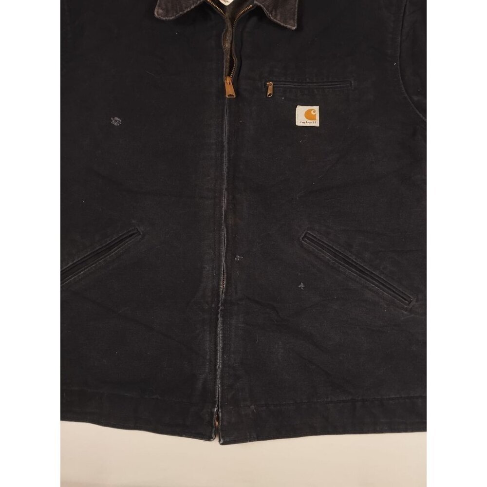 Vintage Carhartt Men Size 46 Tall Navy Blue J01 DNY Blanket Lined Detroit Jacket - Picture 4 of 8